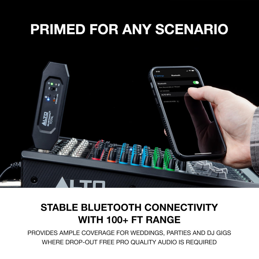 ALTO Bluetooth Total 2 XLR Equipped Rechargeable Bluetooth Receiver for Mixing Desk Audio Mixer Setups and Active PA Systems