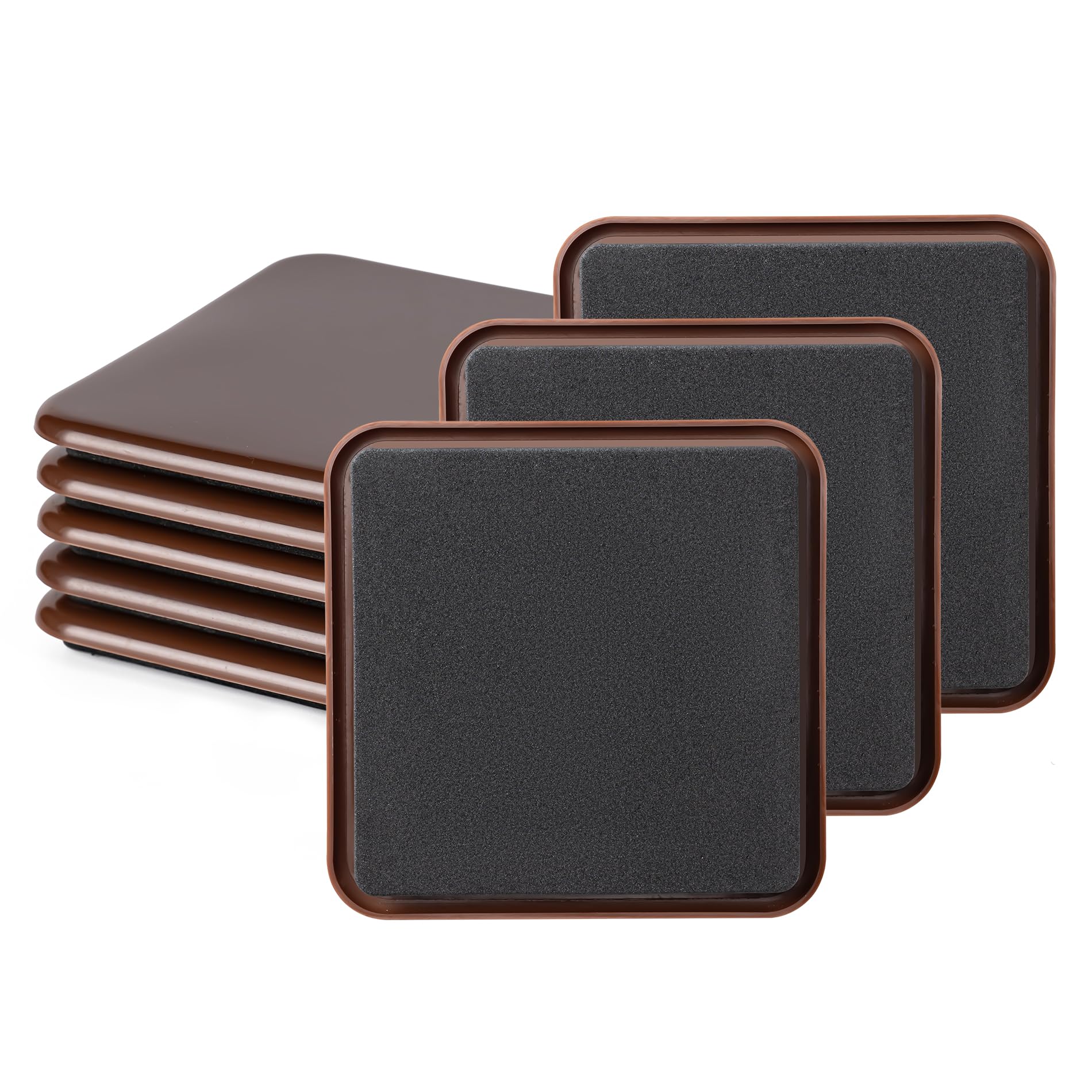 Furniture Sliders, Furniture Sliders Pads for Hardwood Floors, Chair Legs Floors Protectors, Reusable Round Glides Glider, Heavy Duty Furniture Movers Sliders (8 Pcs, 3 1/2inch，Coffee)