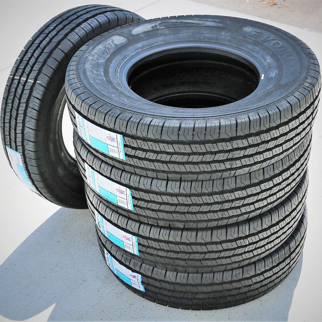Evoluxx Rotator H/T All-Season Commercial Van Radial Tire-195/75R16 195/75/16 195/75-16 107/105R Load Range D LRD 8-Ply BSW Black Side Wall