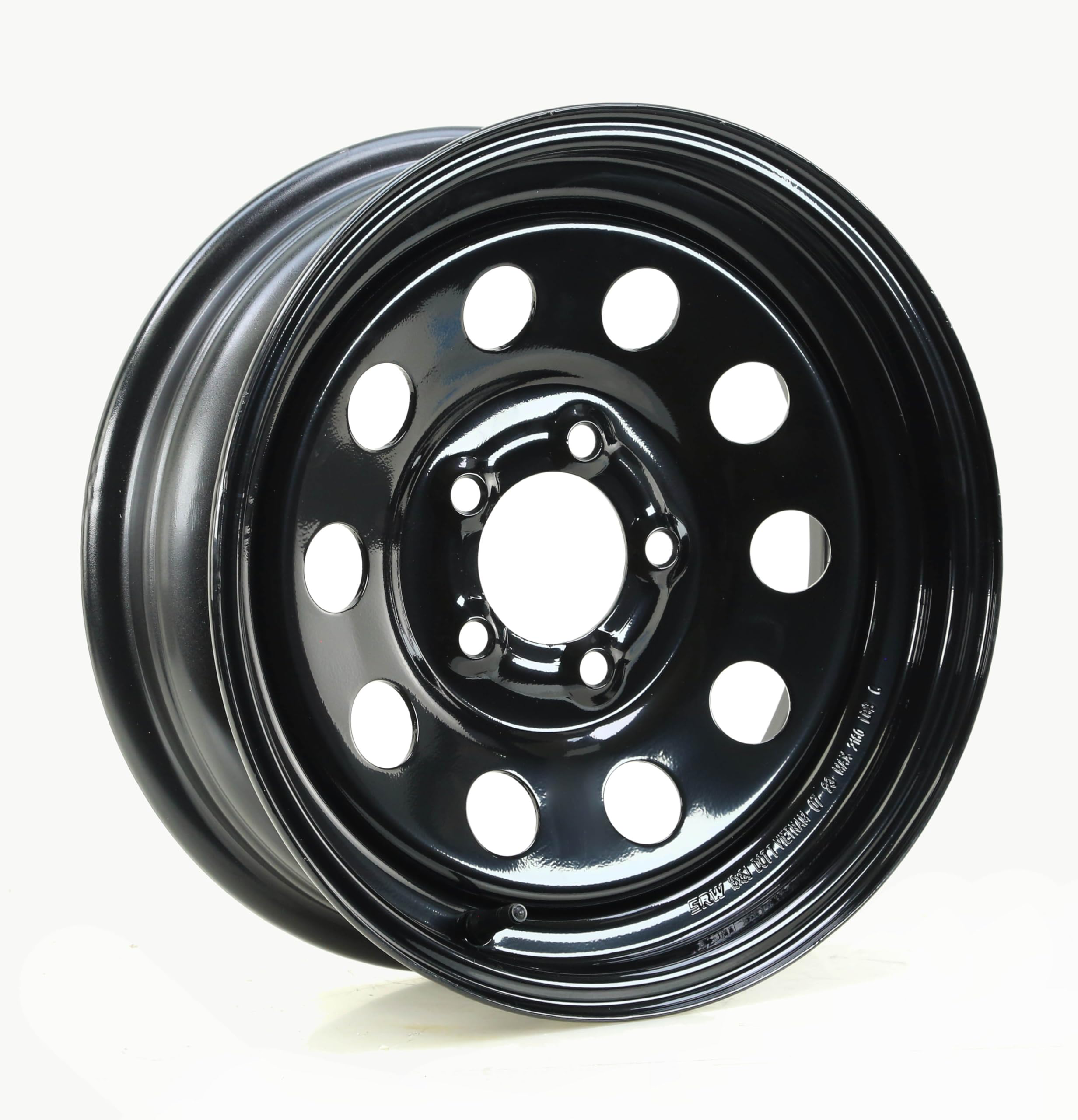 WINDA Trailer Tire Wheel Assembly ST205/75R14 8-Ply D 105L 5 Lug on 4.5" PCD Black Mod Rim