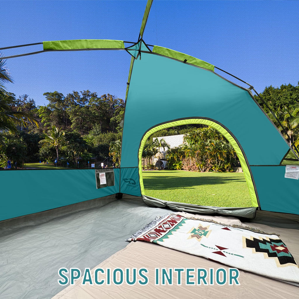 CAMPROS CP Camping Tent 2/4/6 Person, Waterproof Windproof Double Layer Dome Tent, Easy Setup with Large Mesh Windows & Wide Door for Outdoor Camping Backyard