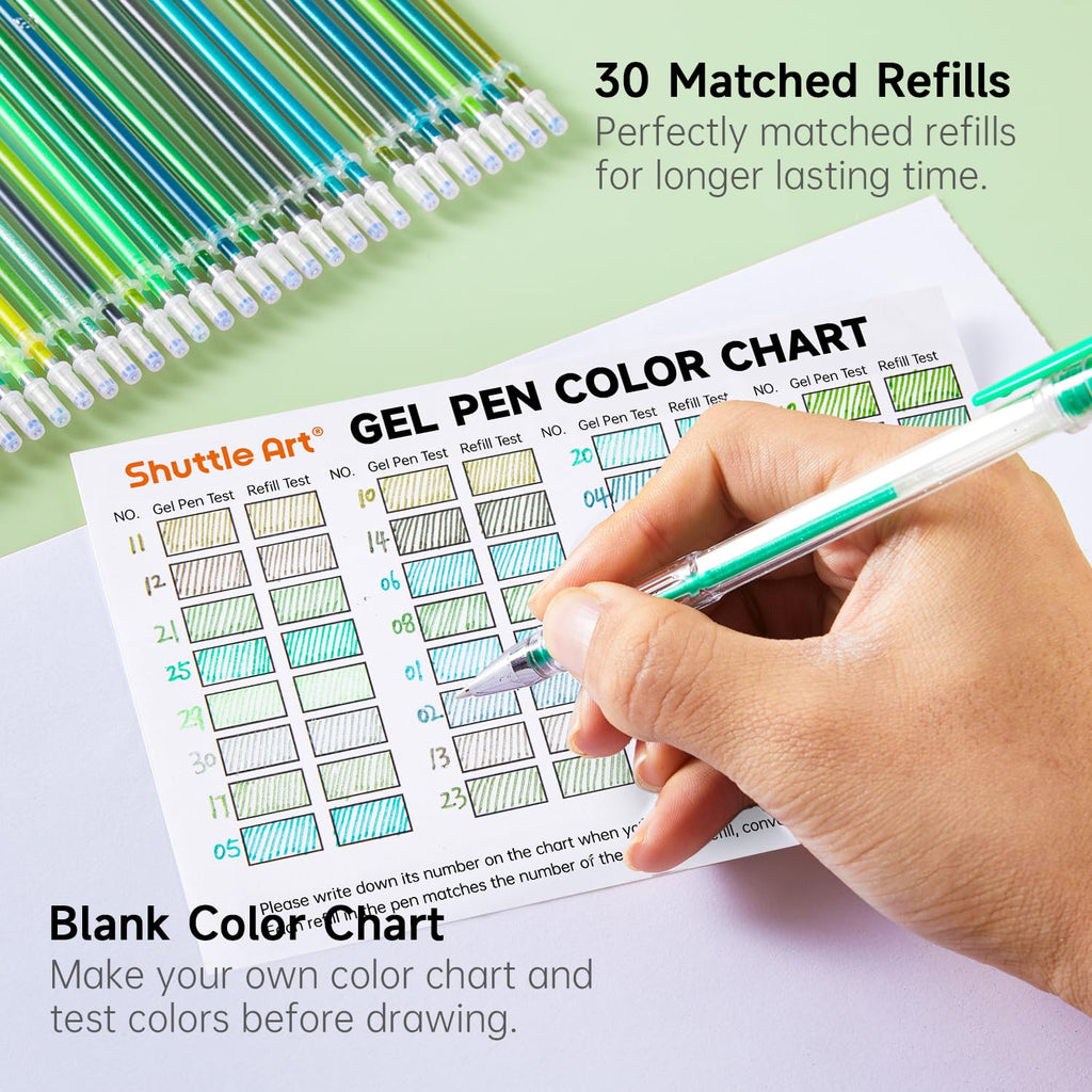 Shuttle Art Pastel Gel Pens, 24 Pastel Milky Colors Gel Pen for Black Paper, Adults Coloring Books Drawing Doodling Crafts Scrapbooking Journaling