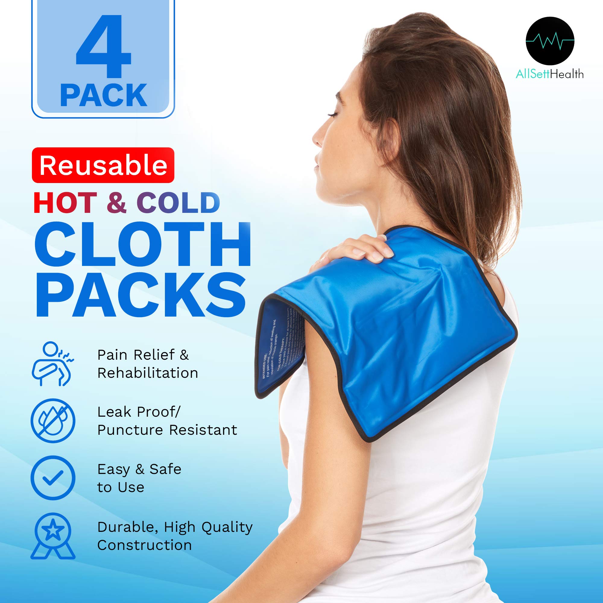 Reusable Ice Packs for Injuries Reusable | 11"x 14.5"- 2 Pack XL | Hot & Cold Pack | Large Ice Pack for Back Pain Relief, Flexible When Frozen | Cold Compress for Back, Knee, and Shoulder Injuries
