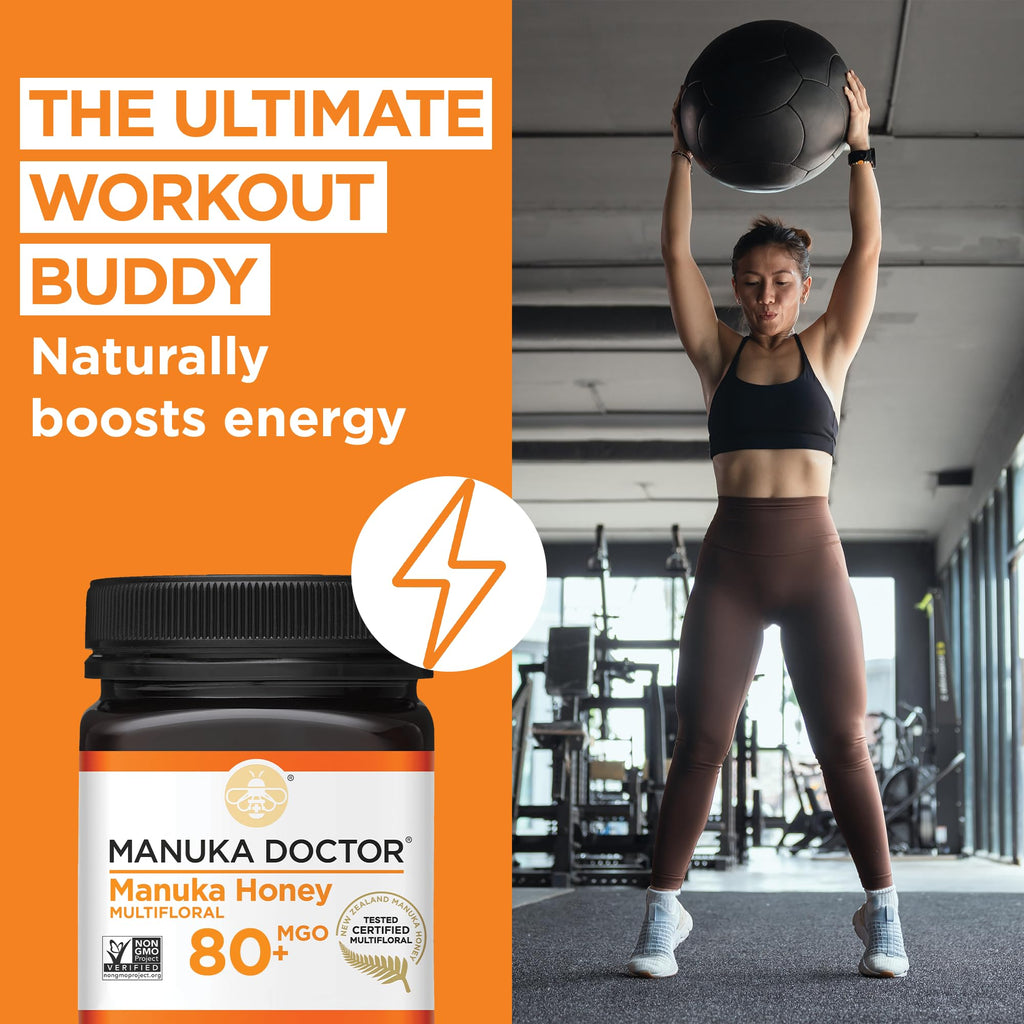 Manuka Doctor - MGO 80+ Manuka Honey Multifloral, 100% Pure New Zealand Honey. Certified. Guaranteed. Raw. Non-GMO (17.6oz)