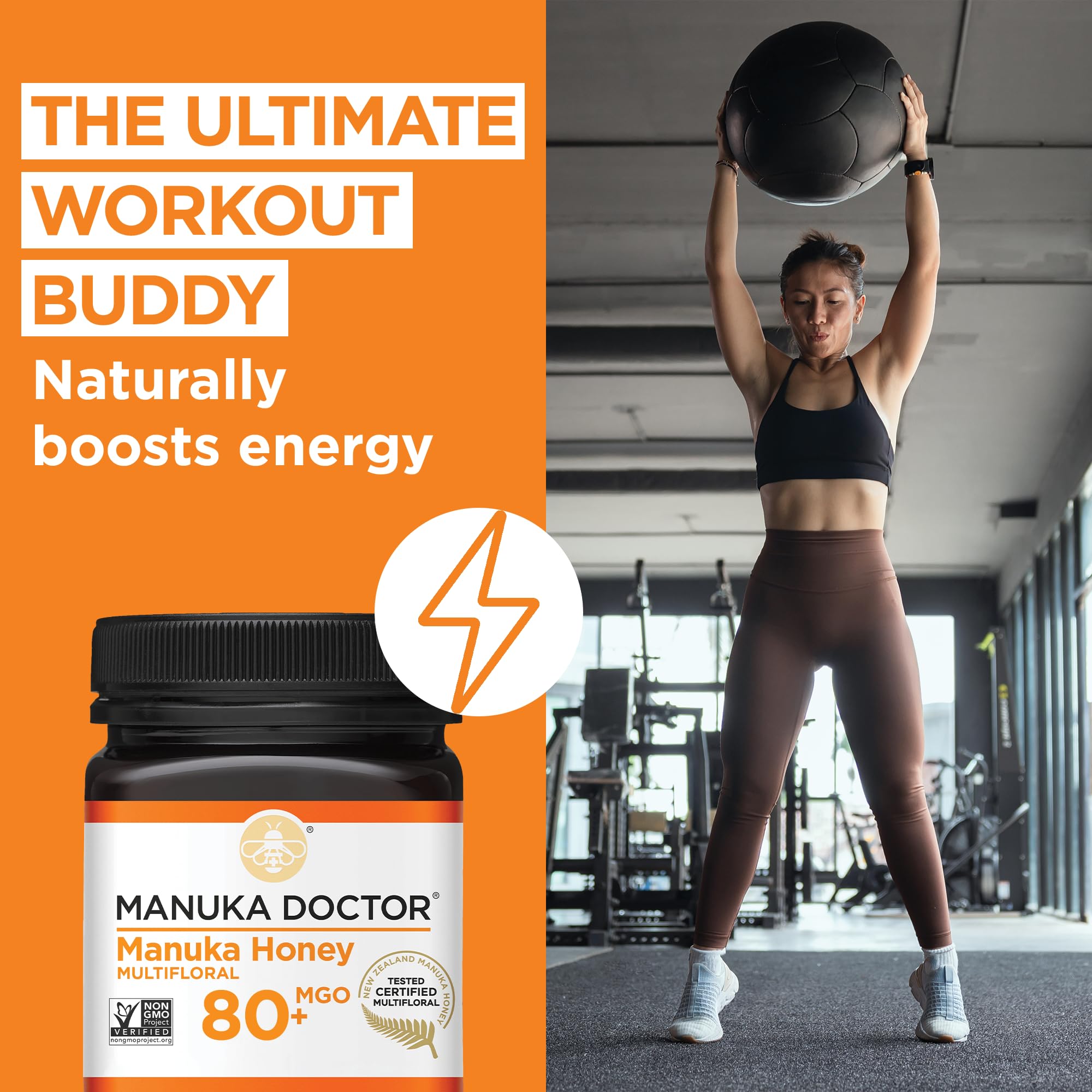 Manuka Doctor - MGO 80+ Manuka Honey Multifloral, 100% Pure New Zealand Honey. Certified. Guaranteed. Raw. Non-GMO (17.6oz)