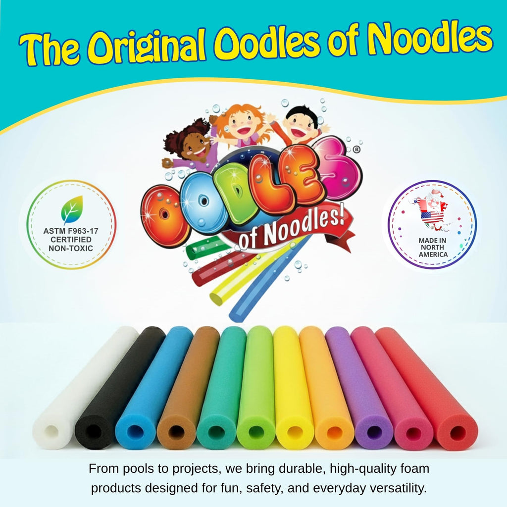 Oodles of Noodles Pool Noodles - Pack of 12 - Approx. 48 inch x 2.5 inch Multi-Purpose Tubes for, Pool, Exercise, Crafts, Padding, Insulation & More