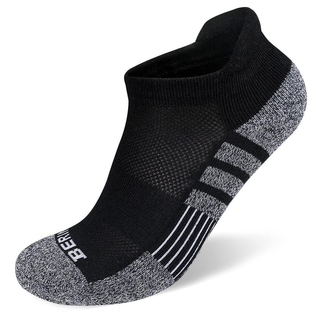 BERING Kids' Athletic Cushion Ankle Socks 6 Pairs Low Cut Heel Tab for Youth Big Boys Girls