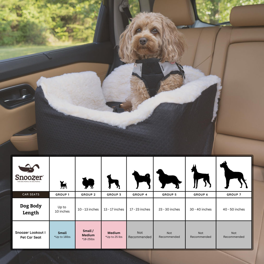 SNOOZER PET Products Lookout 1 Dog CAR SEAT, Birch Diamond, Small