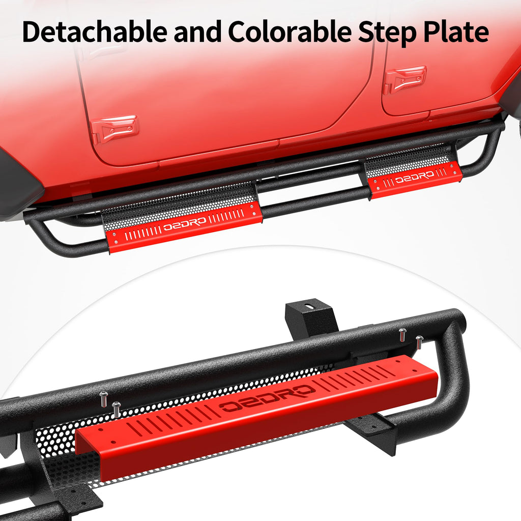 OEDRO Running Boards: Compatible with Chevy Colorado/GMC Canyon 2015-2026 Crew Cab, Side Steps Two-Stairs Bed Access Nerf Bar Rails