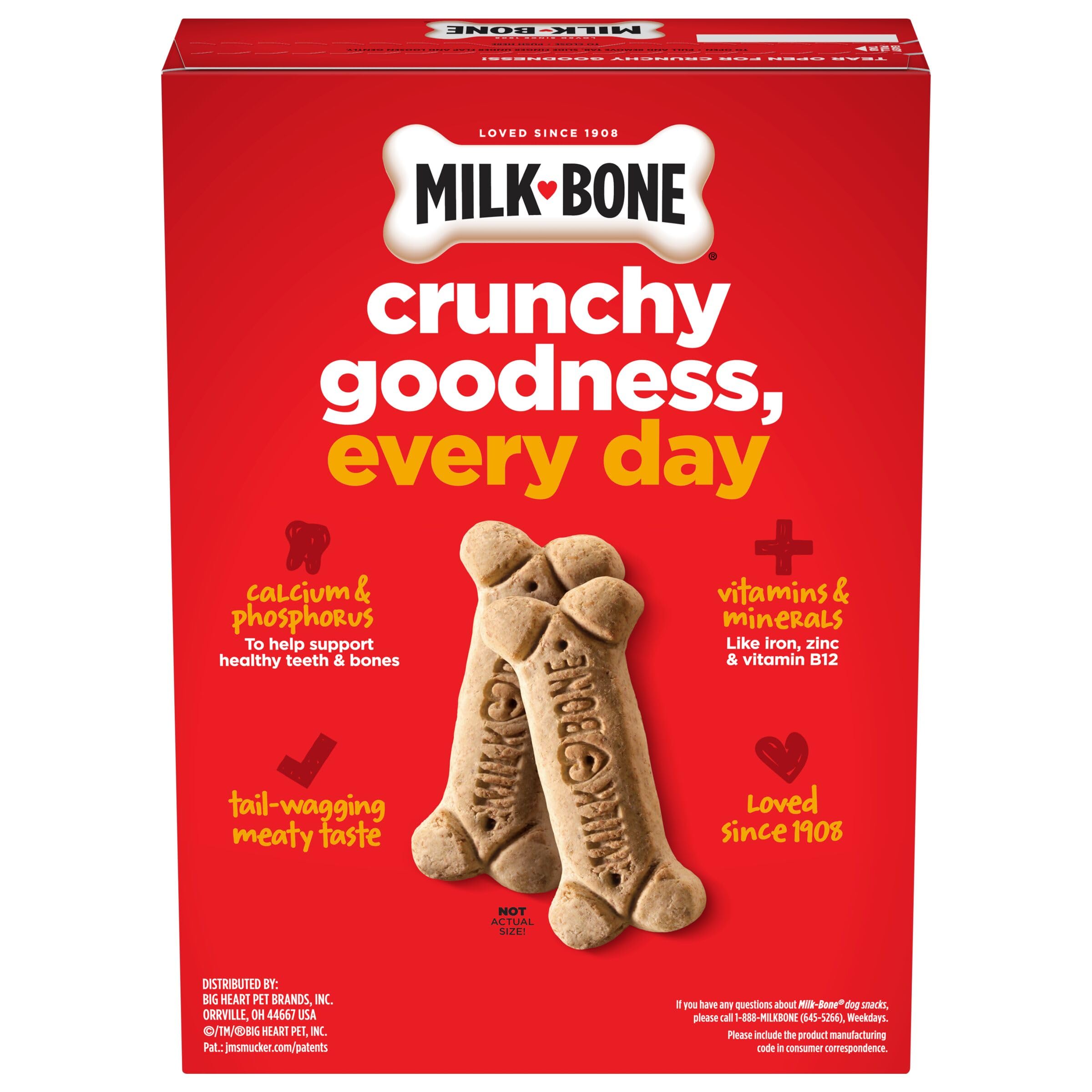 Milk-Bone Crunchy Small Dog Treats, 24 Oz. Boxes, Original Beef Flavor (Pack of 12)