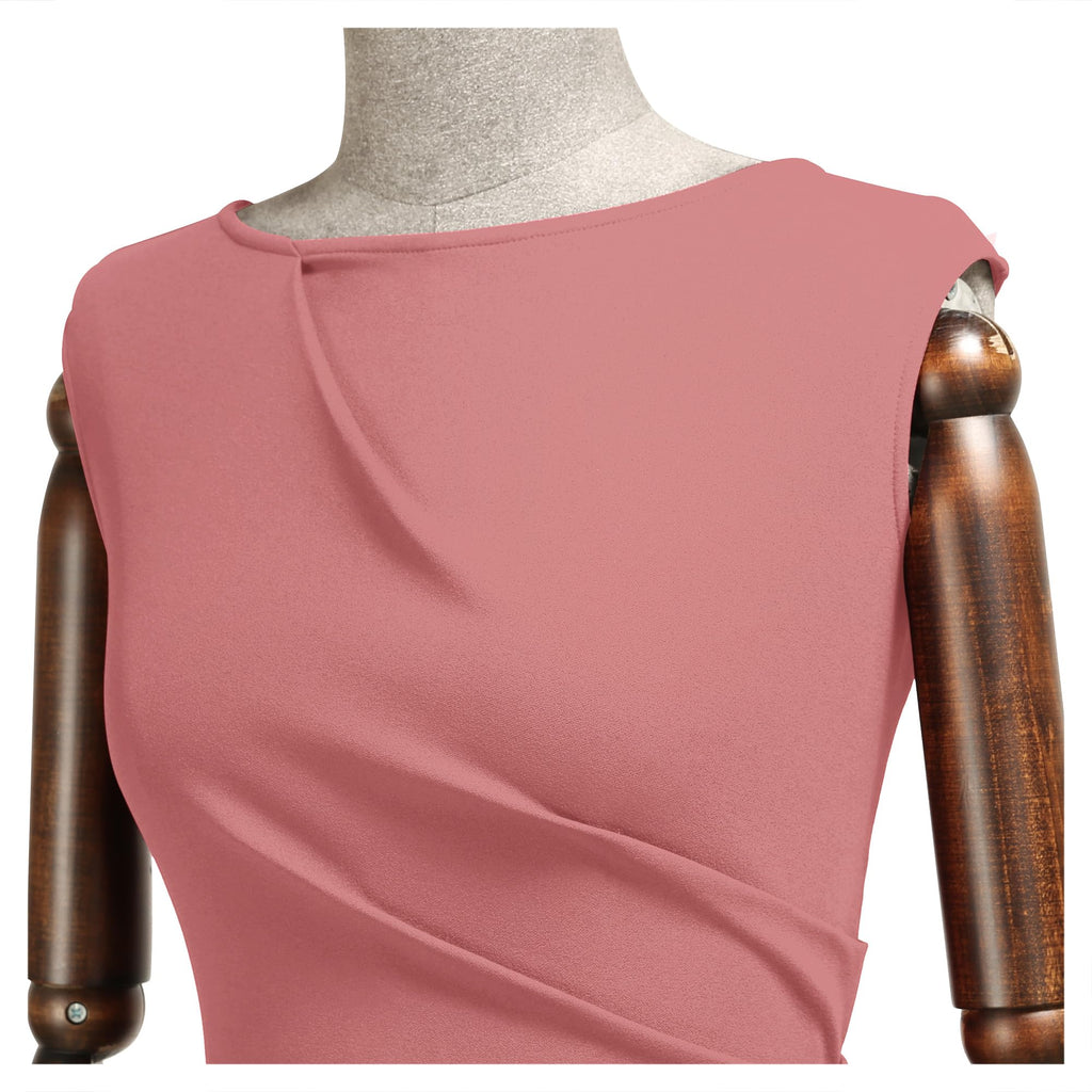 Miusol Women's Retro Ruffle Style Slim Work Pencil Dress