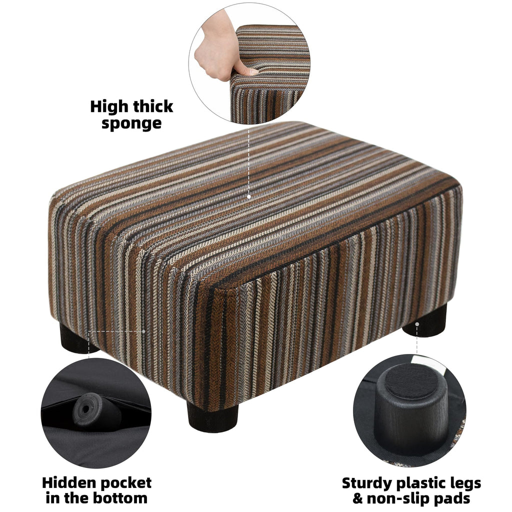 CAROLMADE Small Foot Stool Ottoman Footstool with Legs Under Desk Footrest for Living Room Bedroom and Office, Black