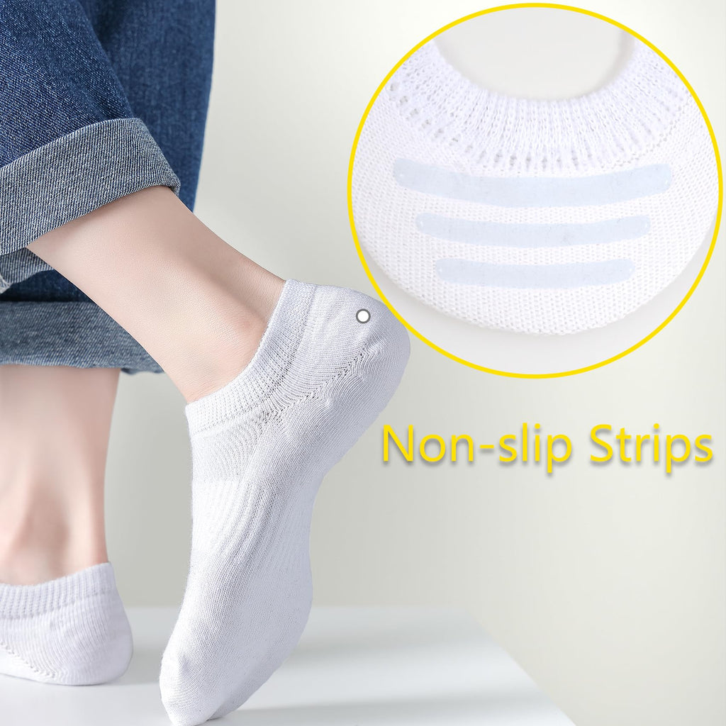 No Show Cotton Socks for Girls and Boys - Low Cut, Breathable, Non-Slip Short Socks for Kids - 5/10 Pairs