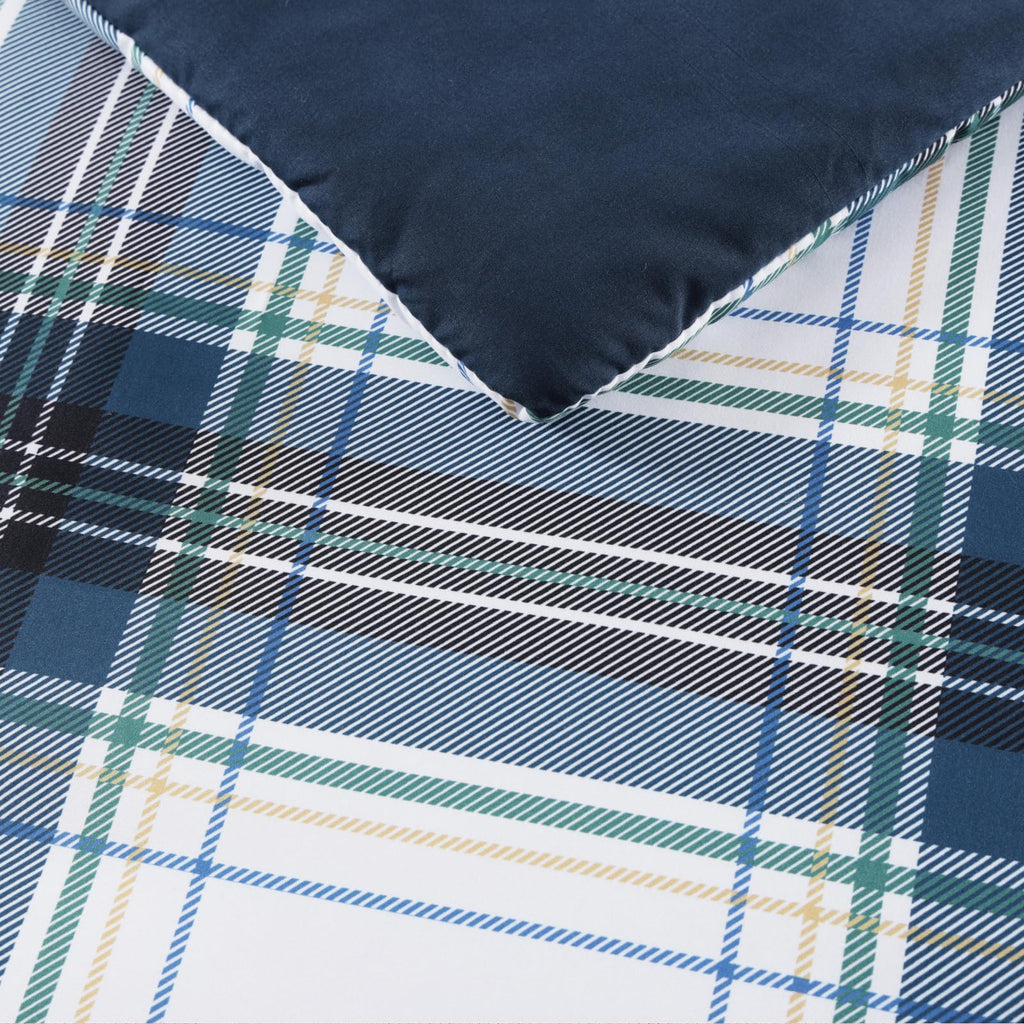 MaiRêve Queen Comforter Set, Classic Plaid Farmhouse Bedding Sets 7 Pieces, Beige All Season Bed in A Bag with Sheets, Pillowcases & Shams