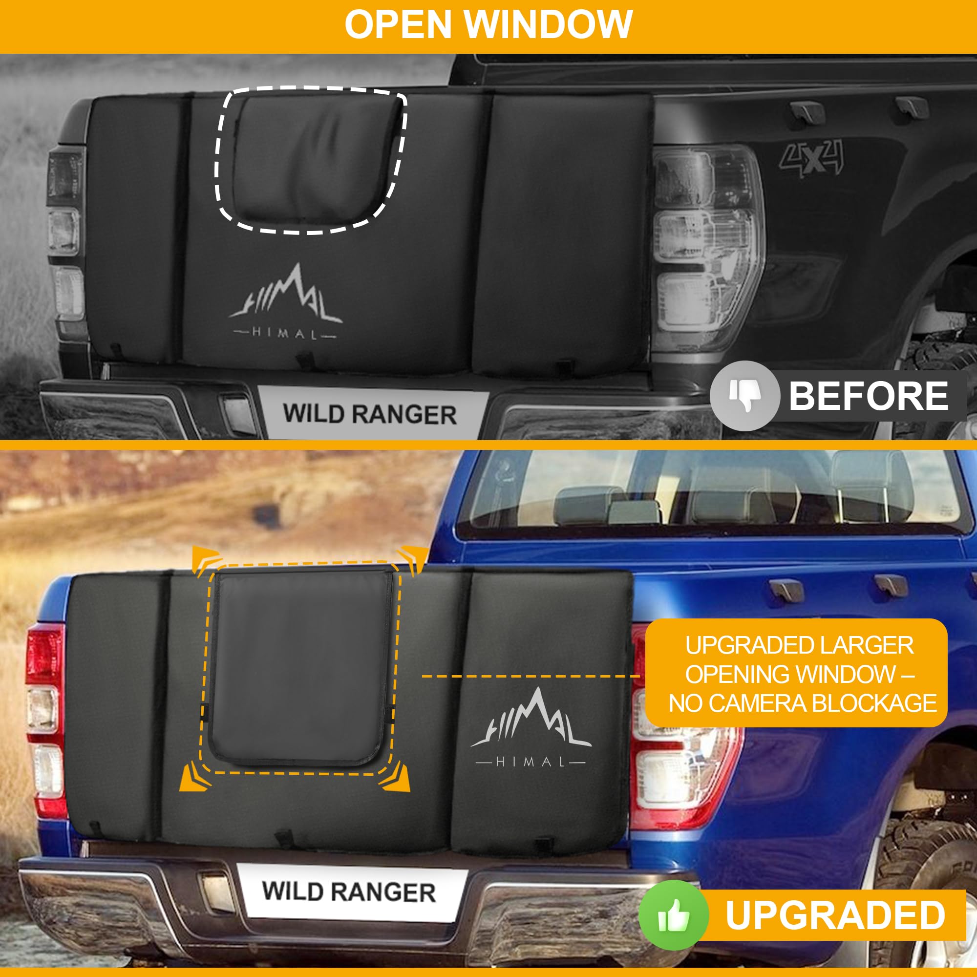Himal Outdoors Tailgate Pad for Mountain Bike, Tailgate Protection Pad with Tool Pockets, Fits Most Truck Carries Up to 7 Bikes