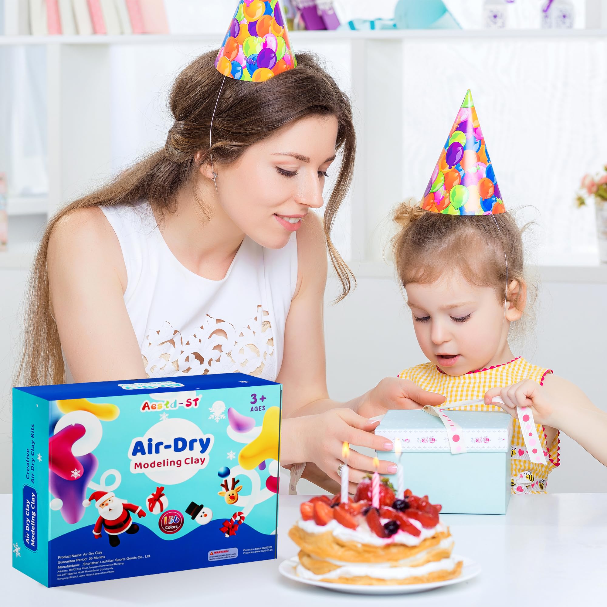 Air Dry Clay 102 Colors, Modeling Clay for Kids, Magic Clay, DIY Molding Clay Kit with Sculpting Tools, Soft and Non-Sticky, Arts and Crafts Gift for Boys Girls Kids