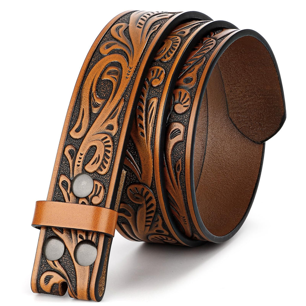 BELTROAD Western Leather Belt Strap for Men Women Cowboy Cowgirl Leather Mens Belts for Jeans Birthday Christmas Belt Gifts