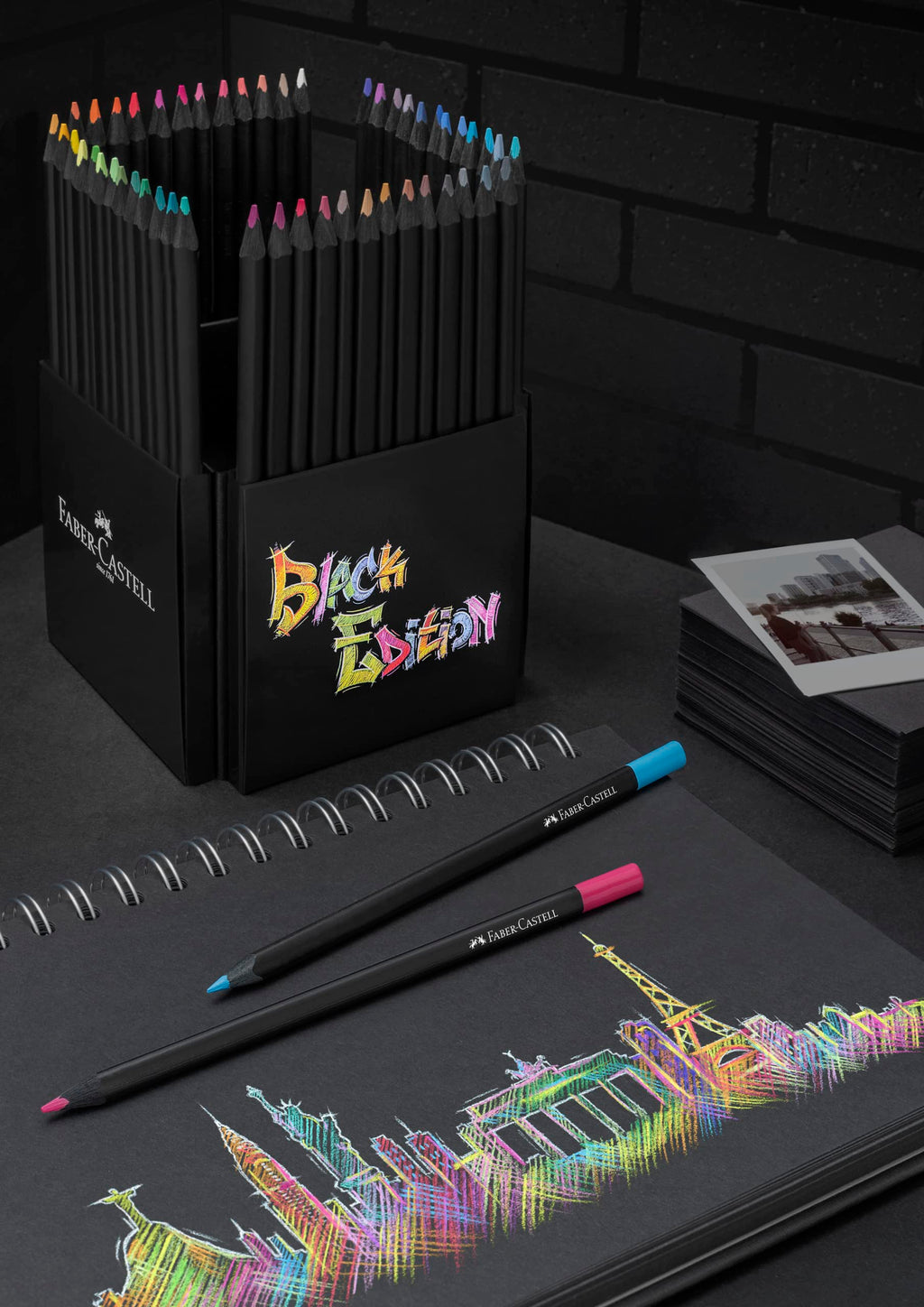 Faber-Castell Black Edition Colored Pencils| Great Back to School Art Supplies | Classic (12 Count)