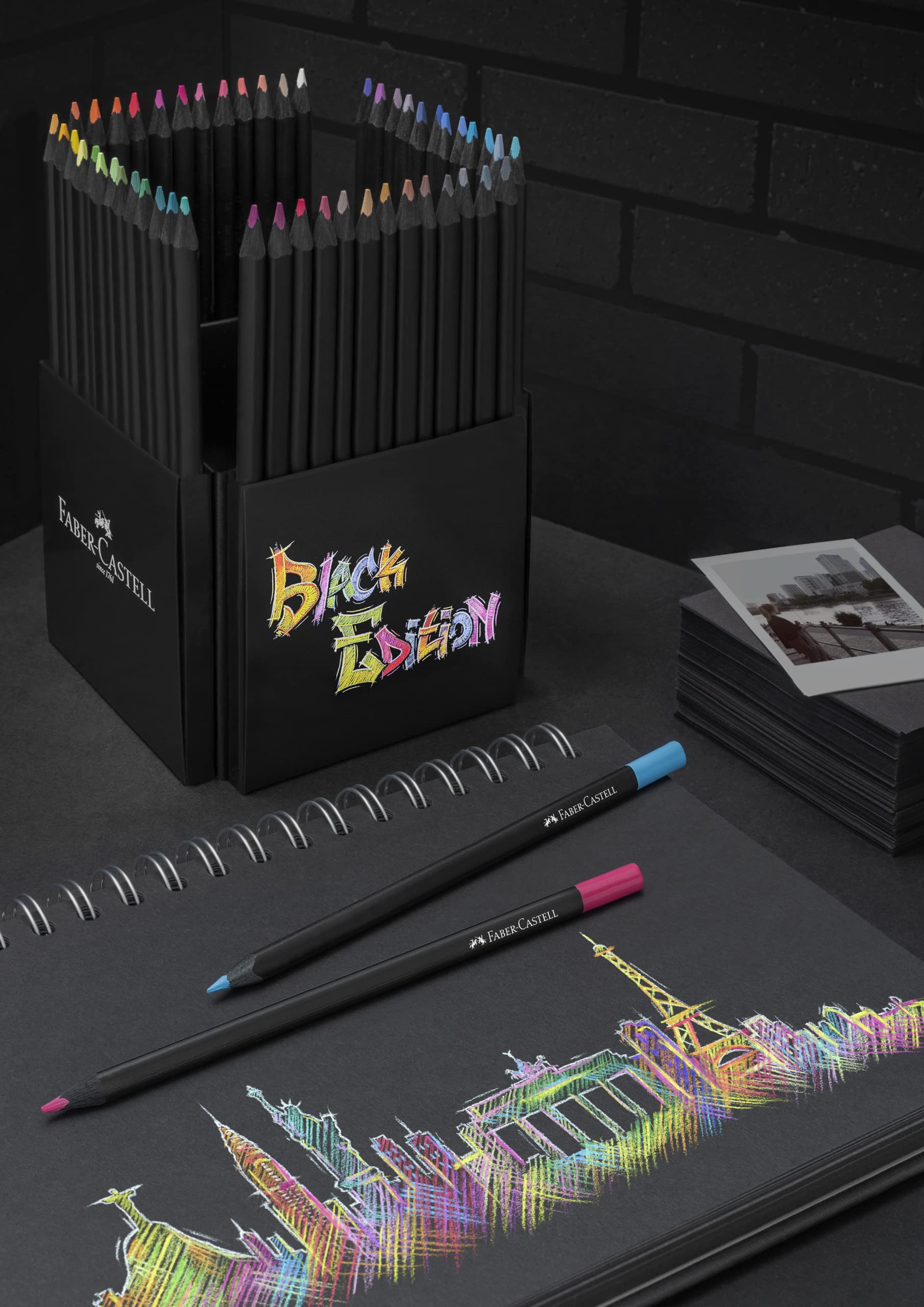 Faber-Castell Black Edition Colored Pencils| Great Back to School Art Supplies | Classic (12 Count)
