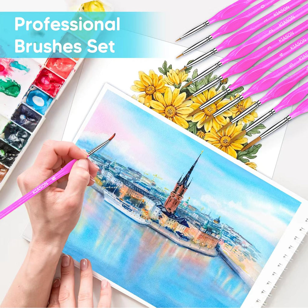 5PC Miniature Paint Brush for Fine Detailing, Detail Paint Brushes, Small Painting Brushes for Art, Crafts, Acrylic, Watercolor, Model, Face, Paint by Number, Figurine(Black)