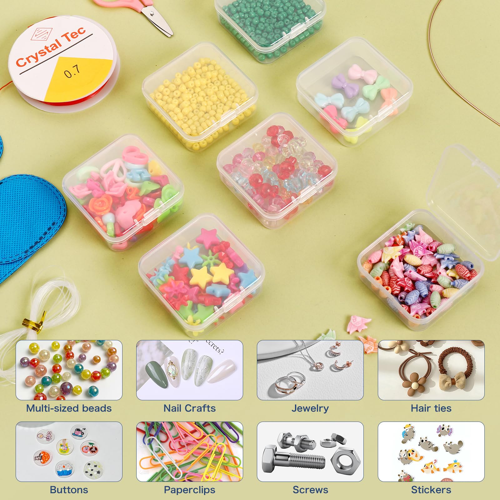 Douorgan Diamond Painting Storage Containers Portable Bead Organizer Shockproof Bead Art Storage Case Jewelry Beads Storage Box (30 Small Boxes)