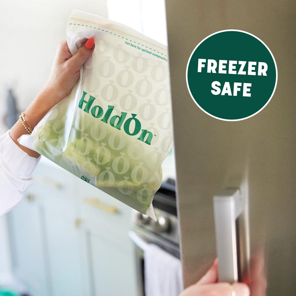 HoldOn Compostable Zip Lock Sandwich Bags, 200 Bags - Leak Proof Sandwich Size Storage Bags for Travel & Kitchen Meal Prep & On-The-Go Snacks - Resealable Food Storage Bags - BPA-Free, BPI Certified