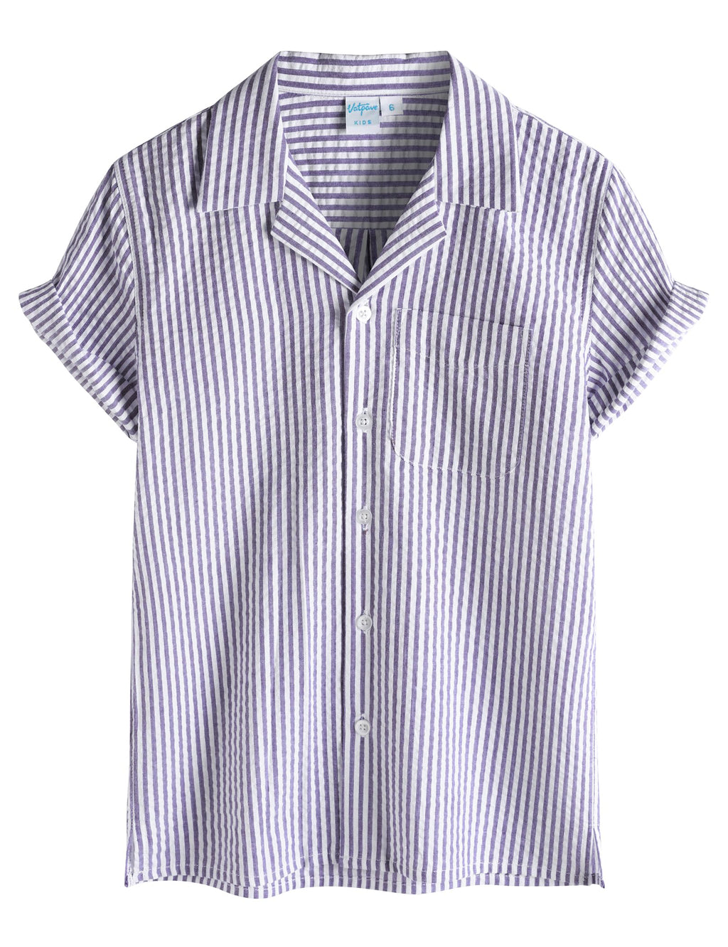 VATPAVE Boys Button Down Shirt Short Sleeve Casual Hawaiian Shirt Cuban Collar Summer Beach Shirts with Pocket