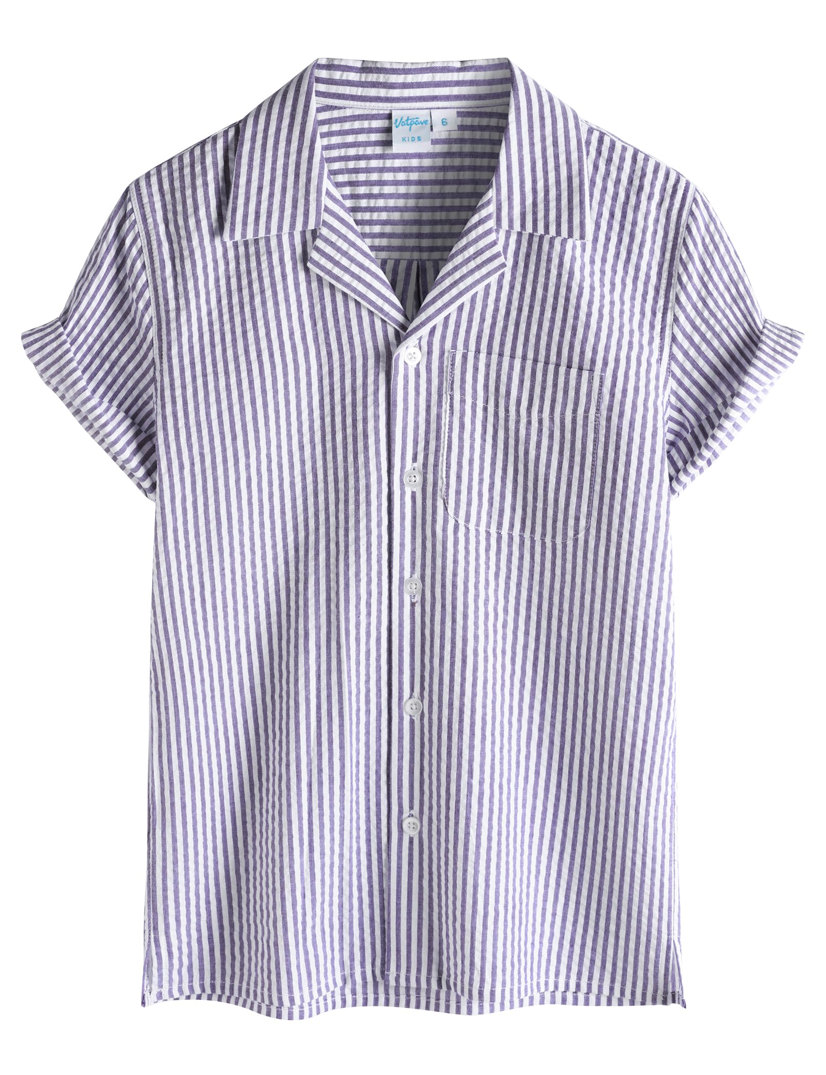 VATPAVE Boys Button Down Shirt Short Sleeve Casual Hawaiian Shirt Cuban Collar Summer Beach Shirts with Pocket