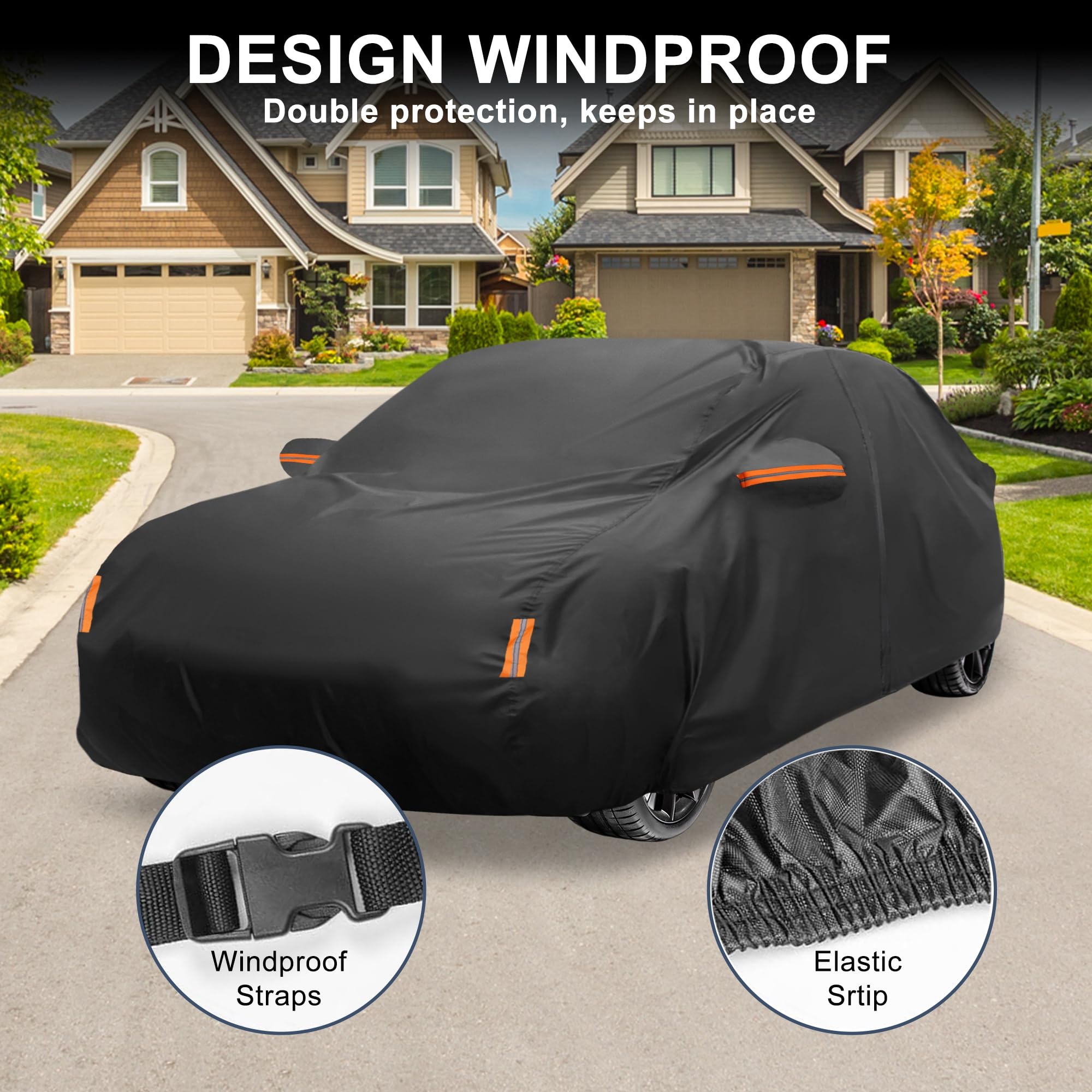 X AUTOHAUX Car Cover for Mini Cooper 2DR 2002-2021 210D-PU Outdoor Full Car Cover All Weather with Door Zipper