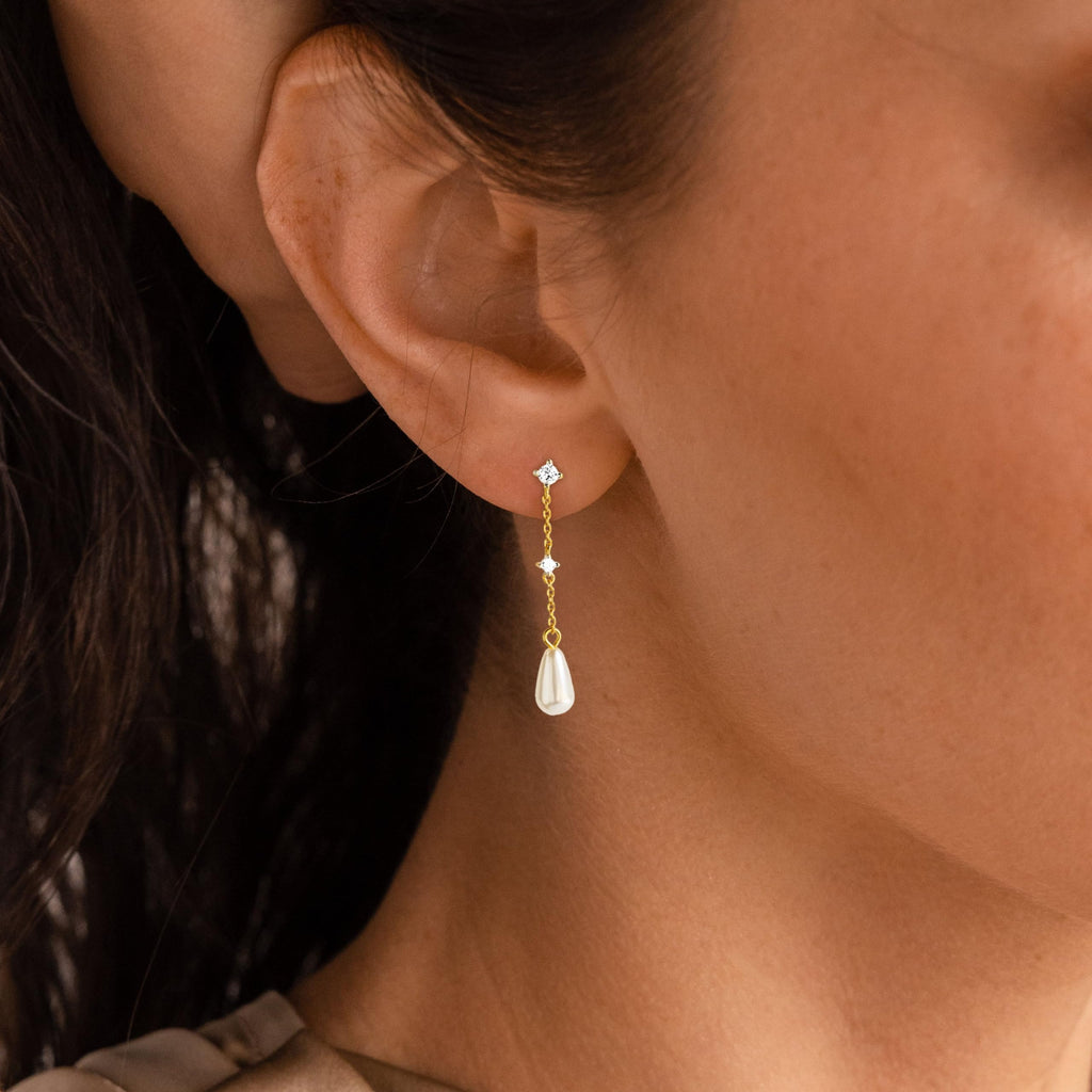 Gold Earrings for Women Trendy, Simple Dainty 14K Gold Plated Paperclip Square Chain Link Dangle Hoops Earrings Pin Stud Huggie Earrings Lightweight Hypoallergenic Minimalist Aesthetic Gold Jewelry for Christmas Gifts
