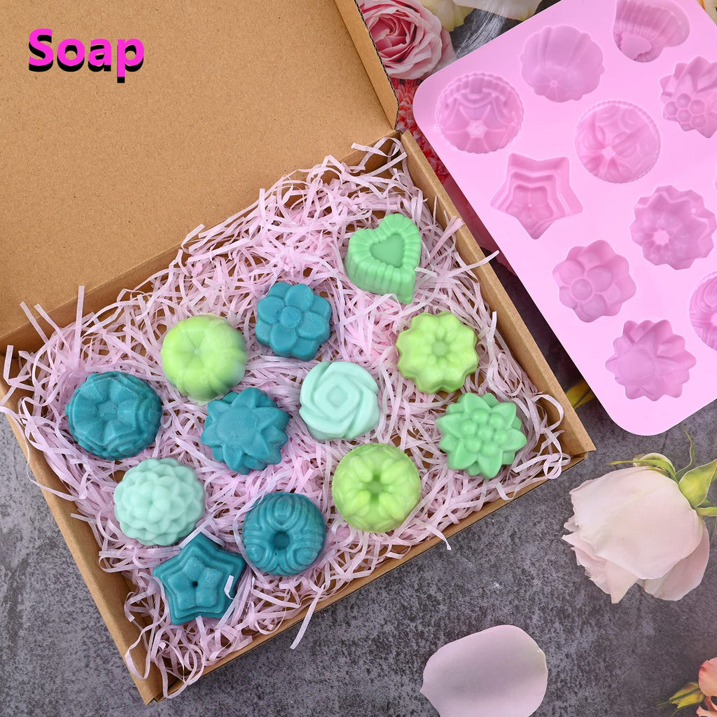Sakolla 2 Pack Insect Silicone Soap Molds, 6-Cavity Dragonfly Butterfly Ladybug Shape Silicone Molds for Soap Making, DIY Baking Mold for Lotion Bars, Chocolate, Candy, Muffin, Biscuit, Cookie Pans