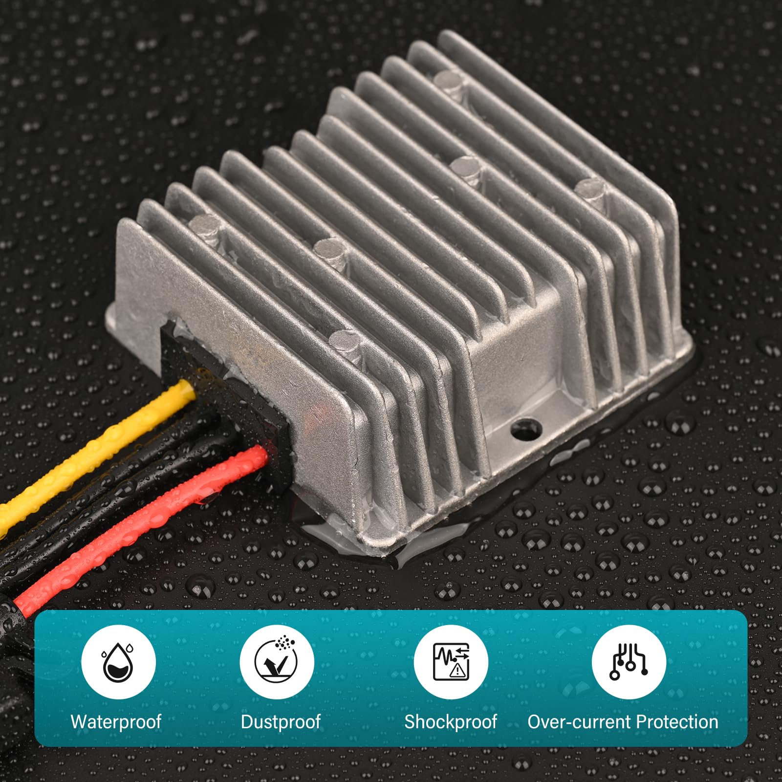 10A 120W Golf Cart 18V 20V 24V 36V 48V Step Down to DC 12V Converter Voltage Regulator Reducer Power Buck Converter Waterproof Transformer(DC 16-58V Inputs