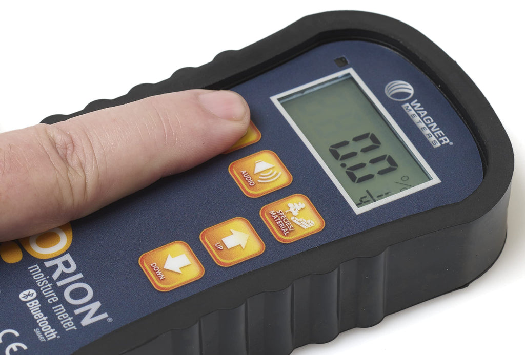 Orion® 910 Pinless Wood Moisture Meter Kit by Wagner Meters | Accurate, Non-Damaging, Deep Depth Lumber Moisture Measurement, On-site Calibration (Standard Calibrator)