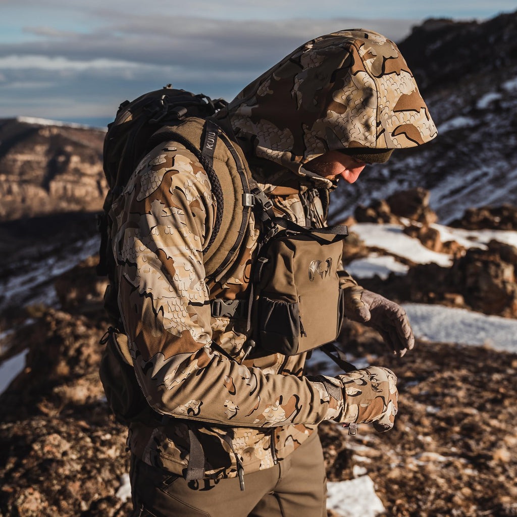 KUIU PRO Bino Harness – Waterproof, Adjustable, One-Hand Lid, Custom Foam Shims, Hydration Rig Compatible Binocular Harness