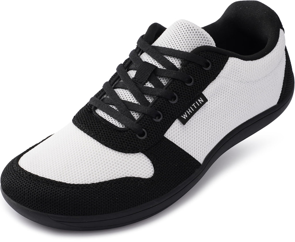 WHITIN Men's Wide Toe Box Barefoot Sneakers + Breathable Knit Walking Shoes