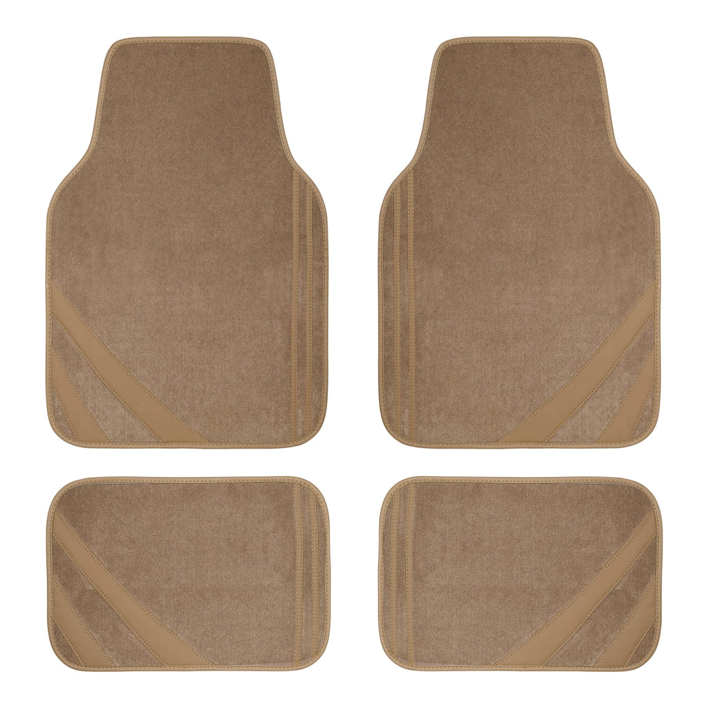 CAR PASS Car Seat Covers Full Set for Women Girls with Waterproof Car Floor Mats,Anti-Slip Leather Steering Wheel Cover,Universal Fit for SUVs,Vans,Trucks,Sedans,Cars (Combo Set,Black & Pink)