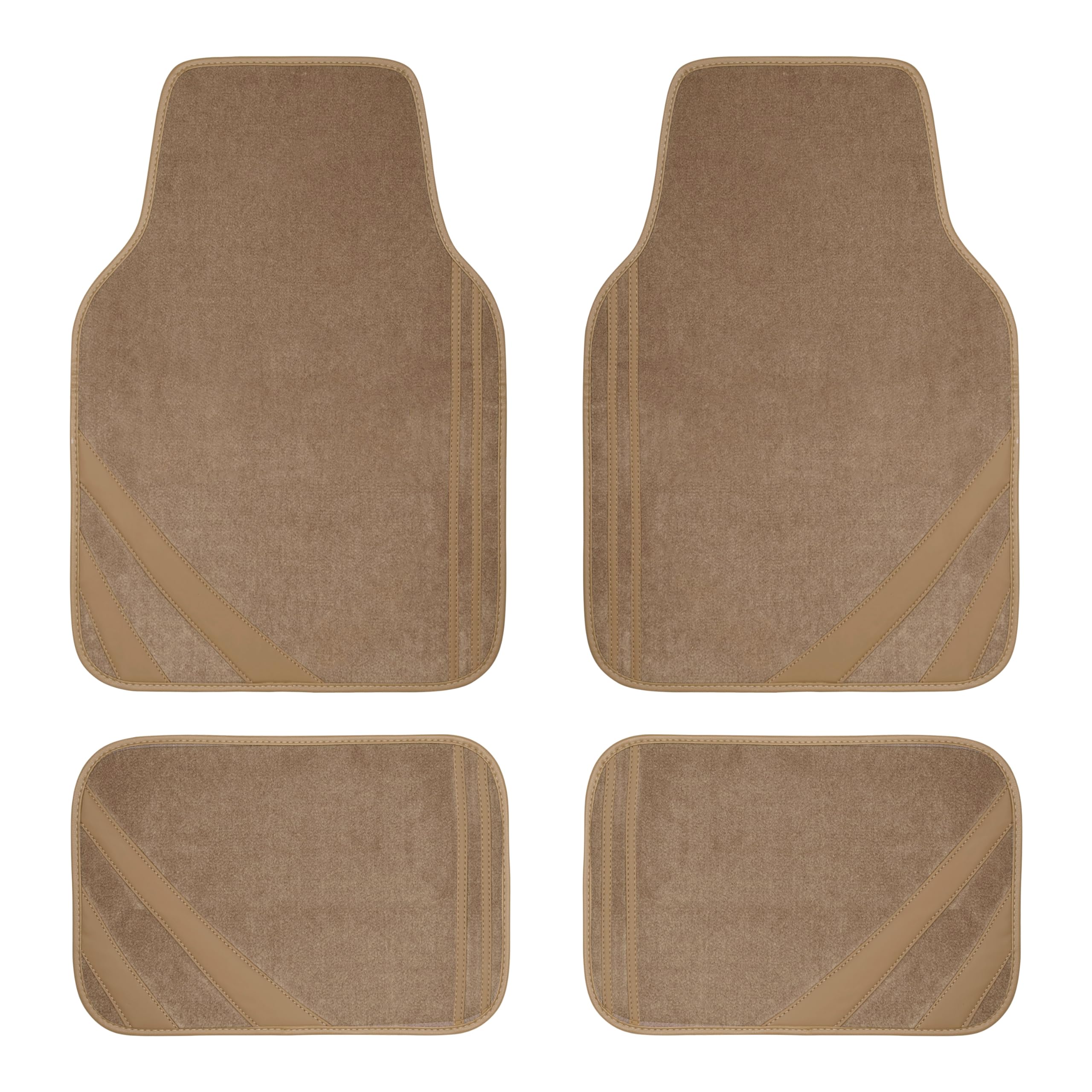 CAR PASS Car Seat Covers Full Set for Women Girls with Waterproof Car Floor Mats,Anti-Slip Leather Steering Wheel Cover,Universal Fit for SUVs,Vans,Trucks,Sedans,Cars (Combo Set,Black & Pink)