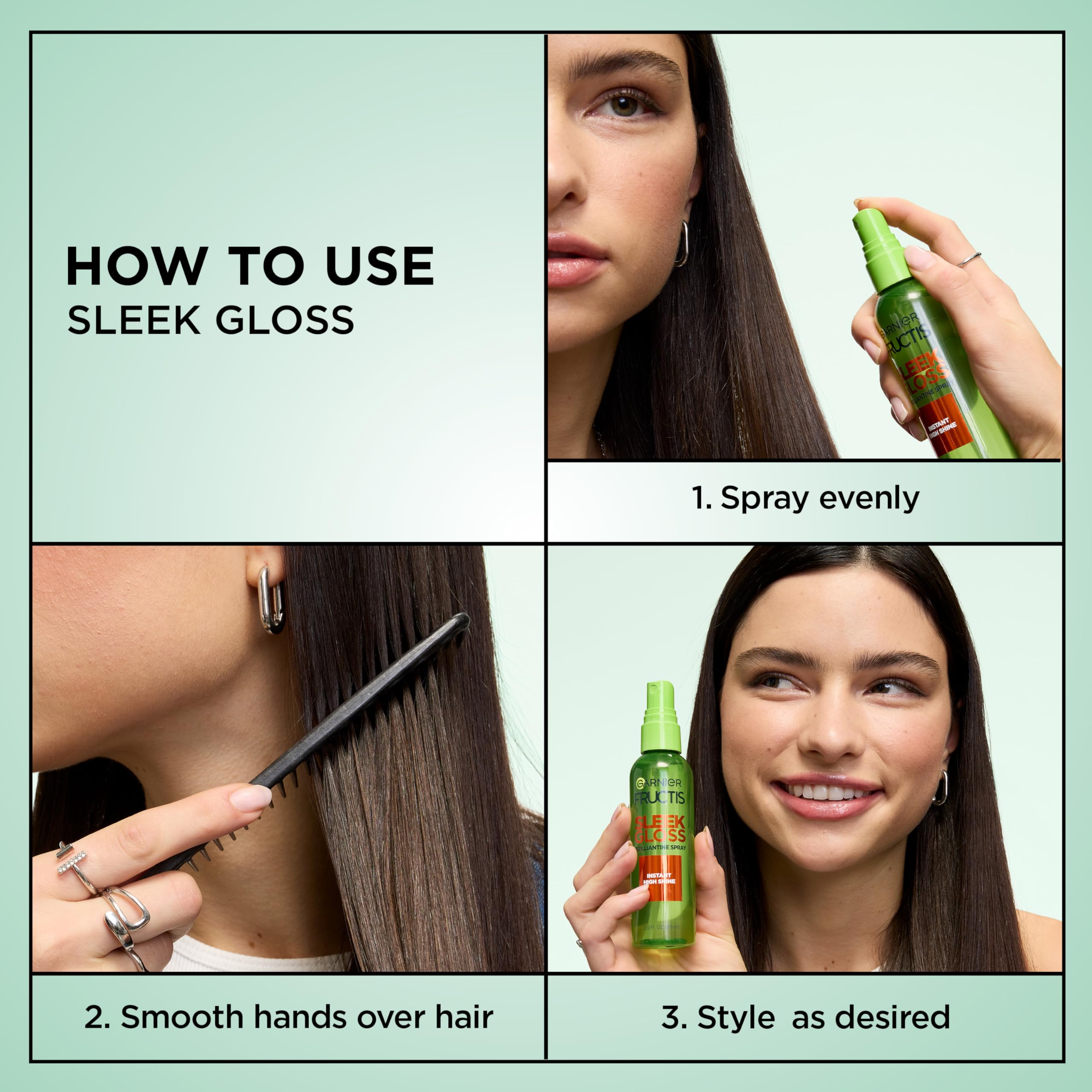 Garnier Fructis Style Brilliantine Shine Glossing Spray 3 Oz (Pack of 3)