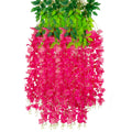 5 Pack Pink Wisteria Hanging Flowers Garland, 3.77 Feet Artificial Flower Vines, Fake Wisteria, Artificial Vines Hanging Garland for Backdrop Outdoor Yard Garden Decor