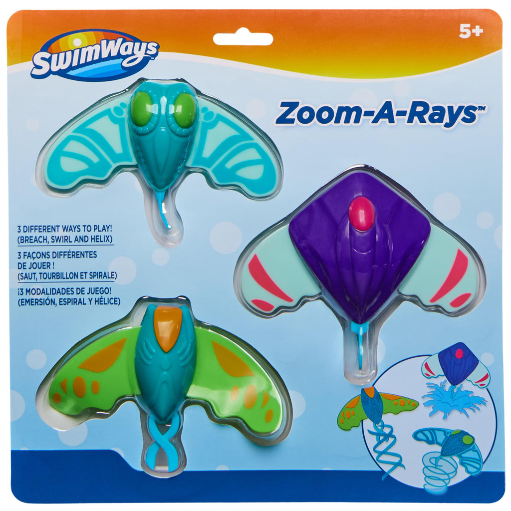 SwimWays Zoom-A-Rays Water Toys, Kids Pool Toys for Swim Training, Outdoor Games for Kids Aged 5 & Up, 3-Pack