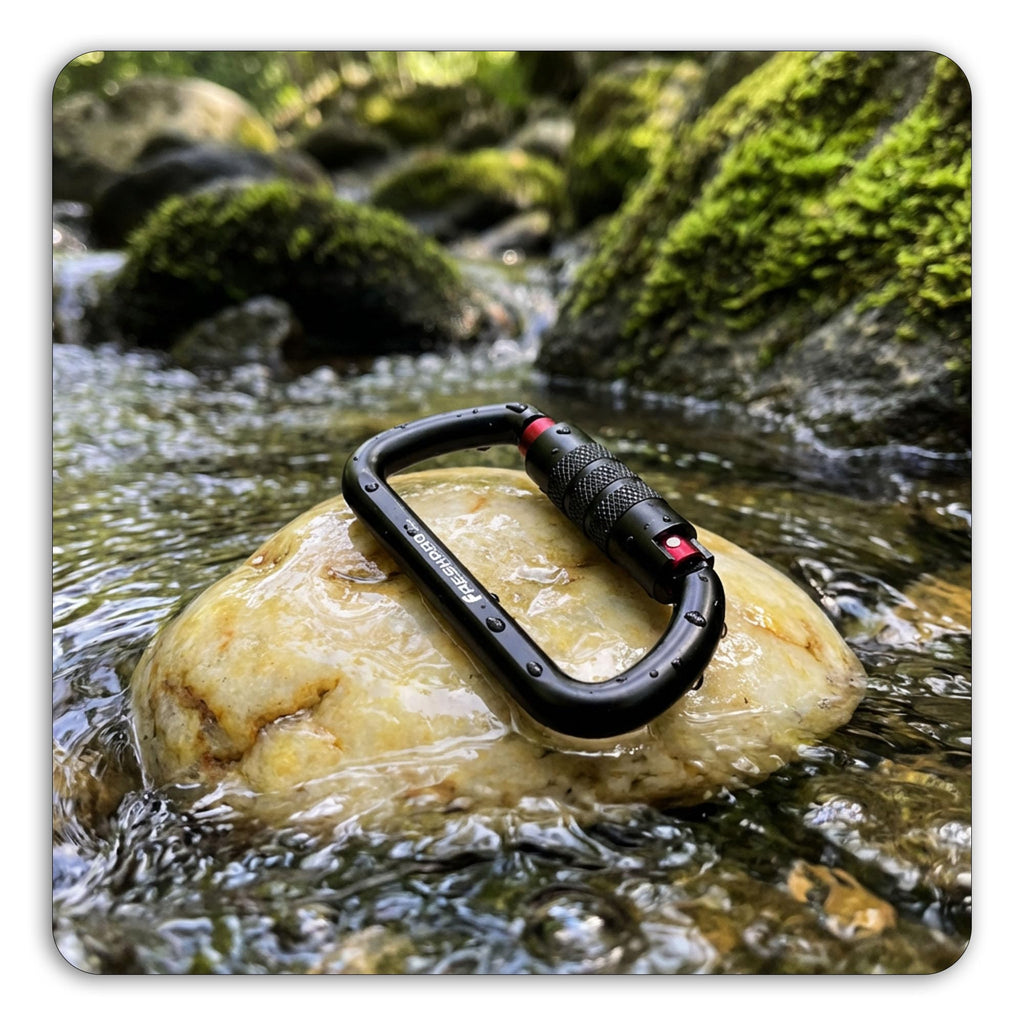 FresKaro 3inch 12kN-2698lbs Auto Locking Carabiner Clips, Solid D Shape, Heavy Duty 7075 Aluminum, Lightweight 1.09oz, Rust Proof, for Hammock, Hiking, Dog Leash, Keychain etc., Multi-Colors
