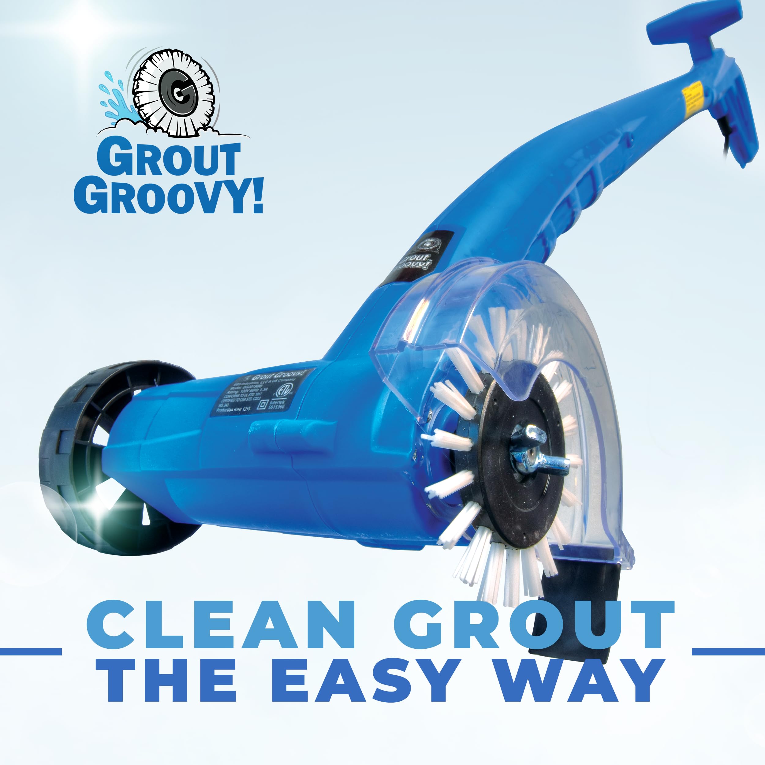 Electric Stand-Up Grout Cleaning Machine – Compact Lightweight Floor Scrubber for Tile, Bathroom & Kitchen Grout Lines | Easy-to-Use Deep Cleaner for Ceramic & Porcelain Tile Floors (Small)