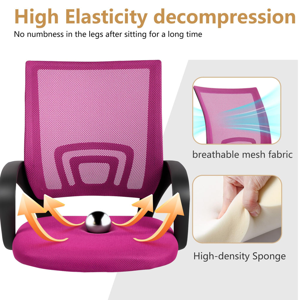 BestOffice Home Office Chair Ergonomic Desk Chair Mesh Computer Chair with Lumbar Support Armrest Executive Rolling Swivel Adjustable Mid Back Task Chair for Women Adults, Black (Black)