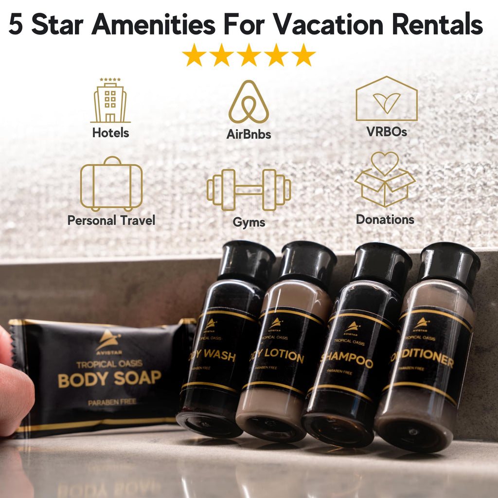 80 Piece Set Hotel Guest Soaps for Bathroom, Travel Size Bulk Toiletries Set, Supplies for Guests, 20 Pack w/ 20 Shampoo 20 Conditioner 20 Body Wash 20 Lotion