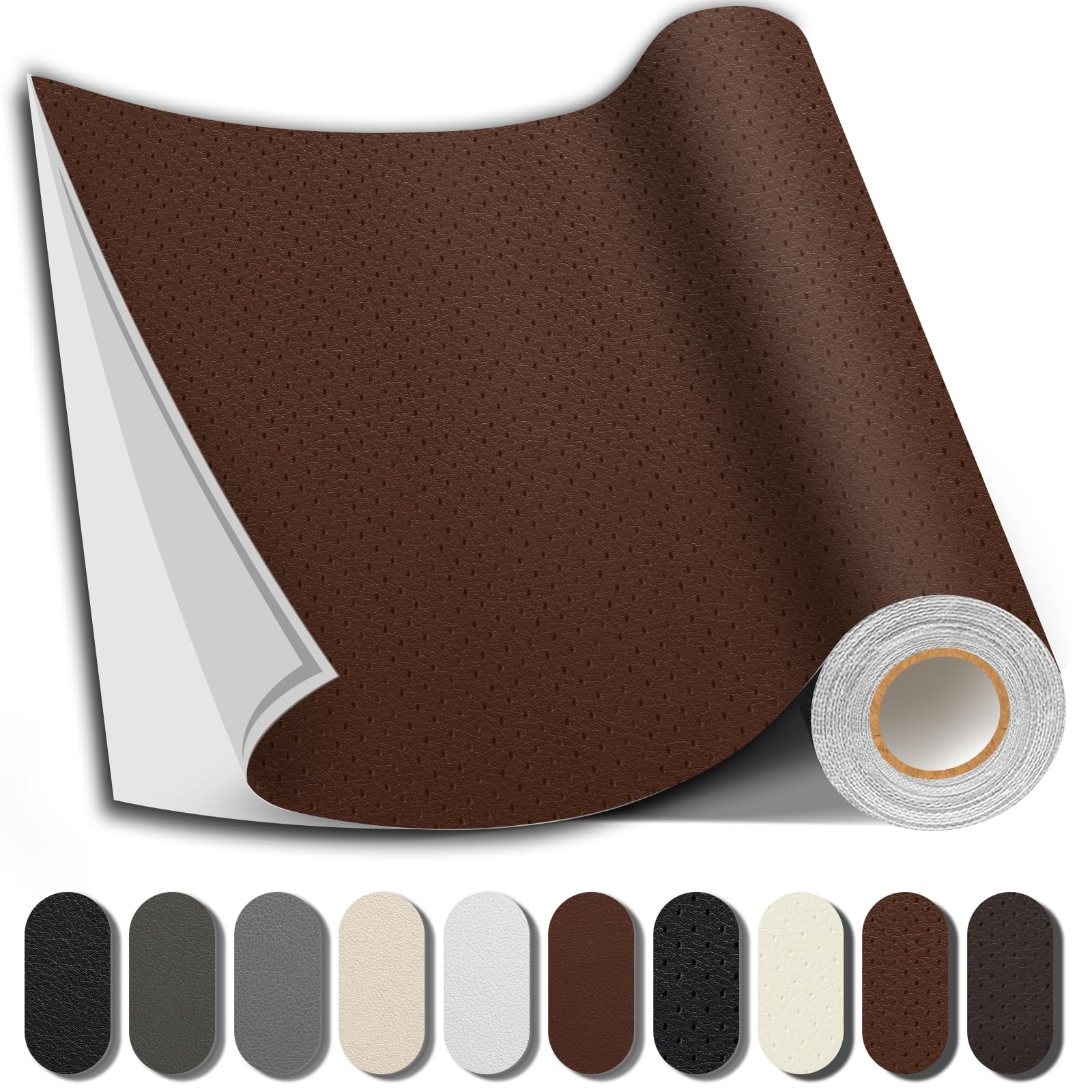 Shagoom Leather Repair Patch, Repair Patch Self Adhesive Waterproof, DIY Large Vinyl Patches for Couches, Furniture, Kitchen Cabinets, Wall （Beige, 3.5X79 Inch）