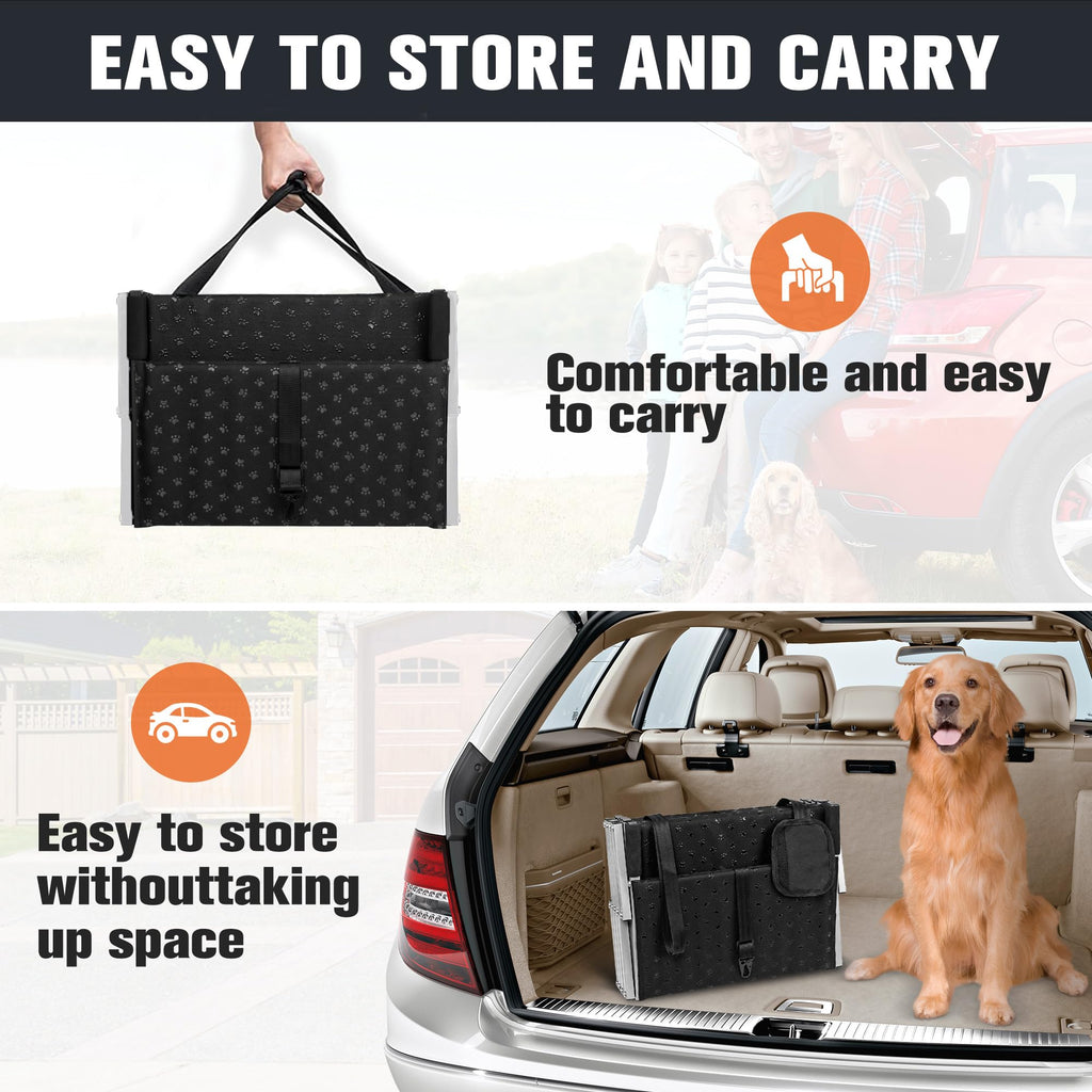 Dog Stairs for Car - Foldable Dog Ramps for Large Dogs with Non Slip Surface, Portable Dog Steps for Cars and SUV, Truck, Support Up to 200 Lbs