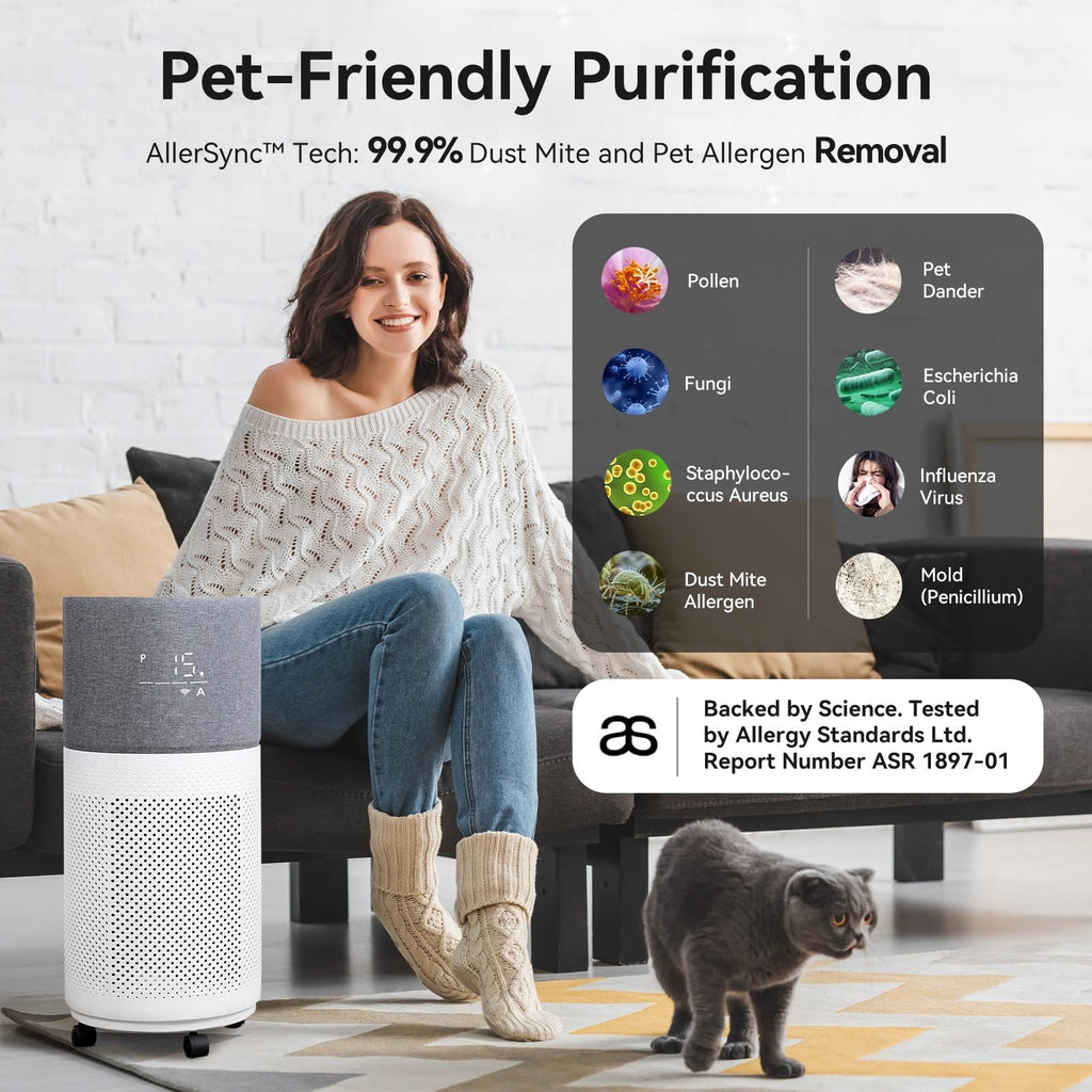CleanForce Rainbow Cube | World’s First 4-in-1 Space-saving Air Purifier with Bluetooth Speaker, Wireless Charger & Aroma Diffuser | Swiss Tech，over 900ft² Coverage | Ultra-Quiet