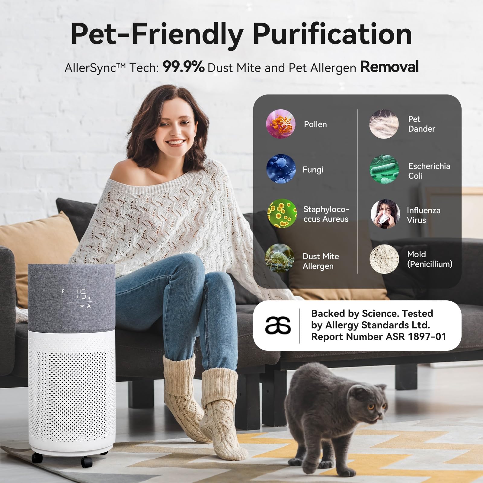 CleanForce Rainbow Cube | World’s First 4-in-1 Space-saving Air Purifier with Bluetooth Speaker, Wireless Charger & Aroma Diffuser | Swiss Tech，over 900ft² Coverage | Ultra-Quiet