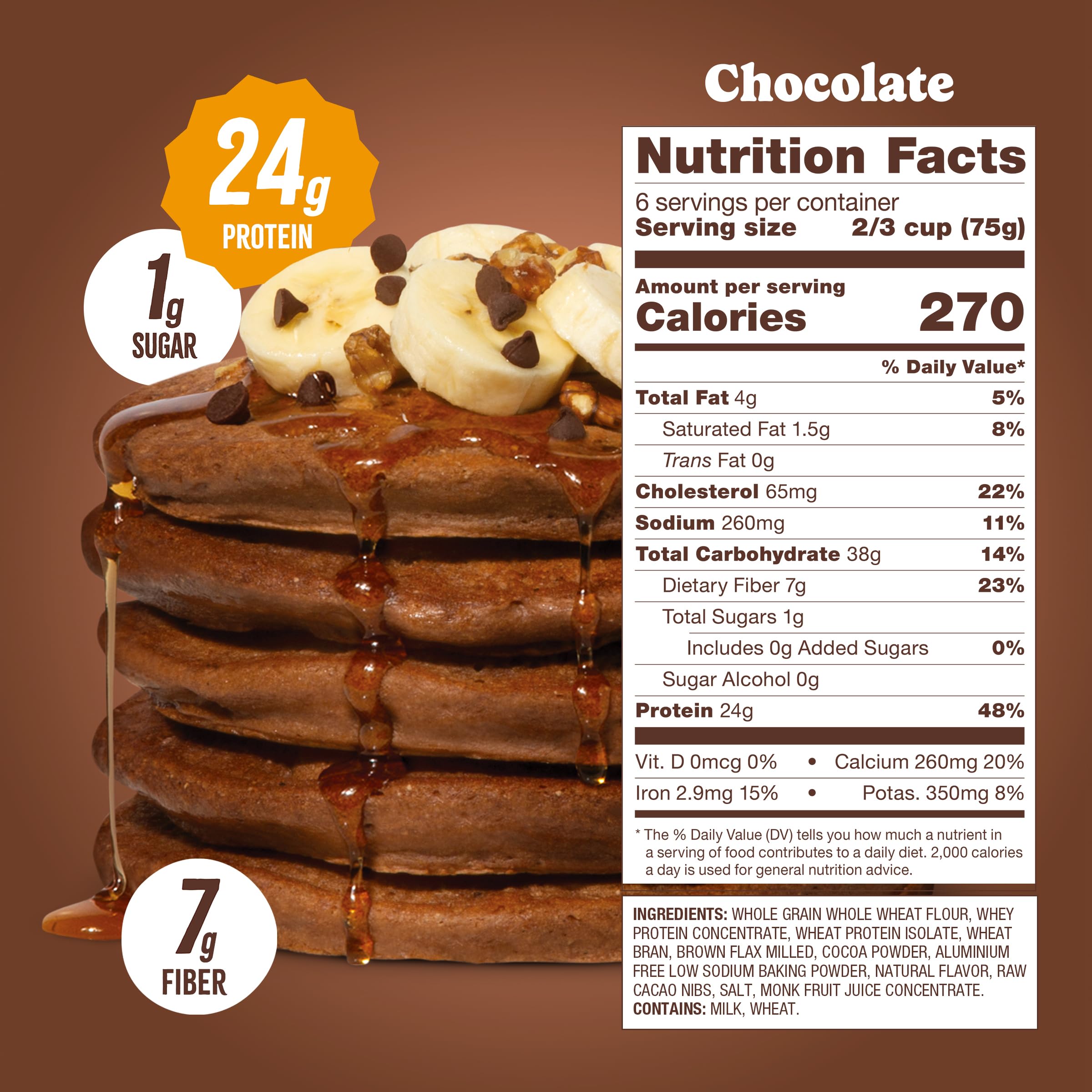 Flourish Protein Pancake & Waffle Mix, with Whey Protein & Flax Seed, No Added Sugar, High in Protein & Fiber - Just Add Water - Birthday Cake Flavour 16oz (2 pack)