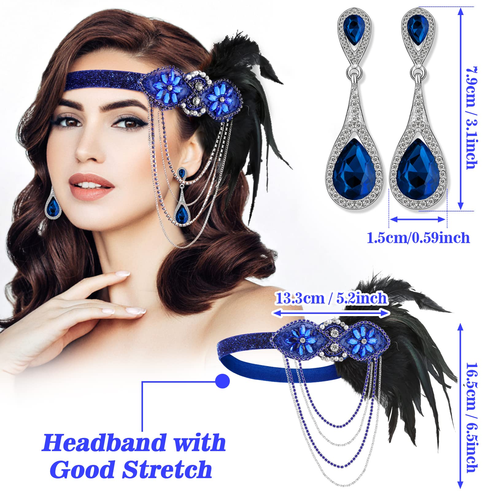 Cridoz Flapper Accessories for Women - 1920s Gatsby & Roaring 20s Style
